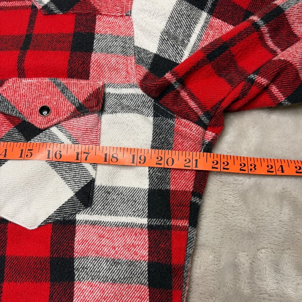 Vtg Wrangler Western Shirt Mens 16 34 Plaid Flannel Pearl Snap 90s Cowboy Rodeo - Picture 7 of 7